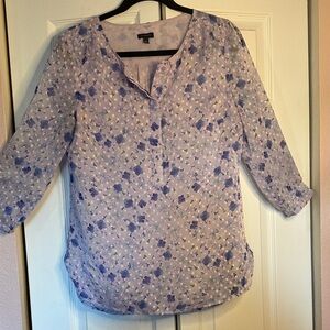 Talbots Lavender Floral Chiffon Blouse size S